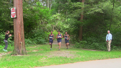 The boys cross country team at the meet against Somerville.