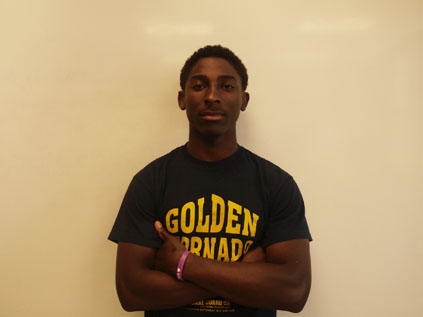 Jodens Didie posing for his senior profile for Football.