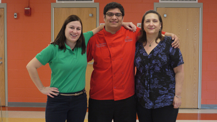 Food Service Director Elinore Perry posing with Head Chef Omar Hernandez and Assistant Director Terri Tusa-Pelosi.