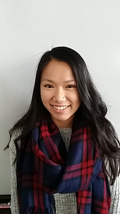 Senior Carol Lam posing for her swimming profile picture. Photo by Meghan Yip.