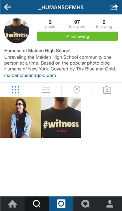 Follow our account at @_humansofmhs