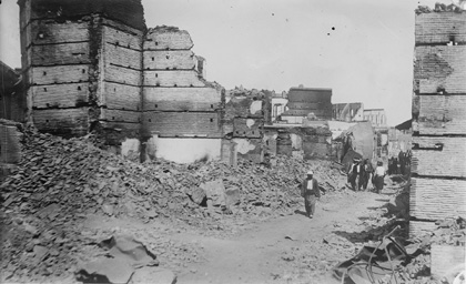 The devastated city of Adana, Armenia following the Adana Massacre of 1909. Photo from of Wikipedia.