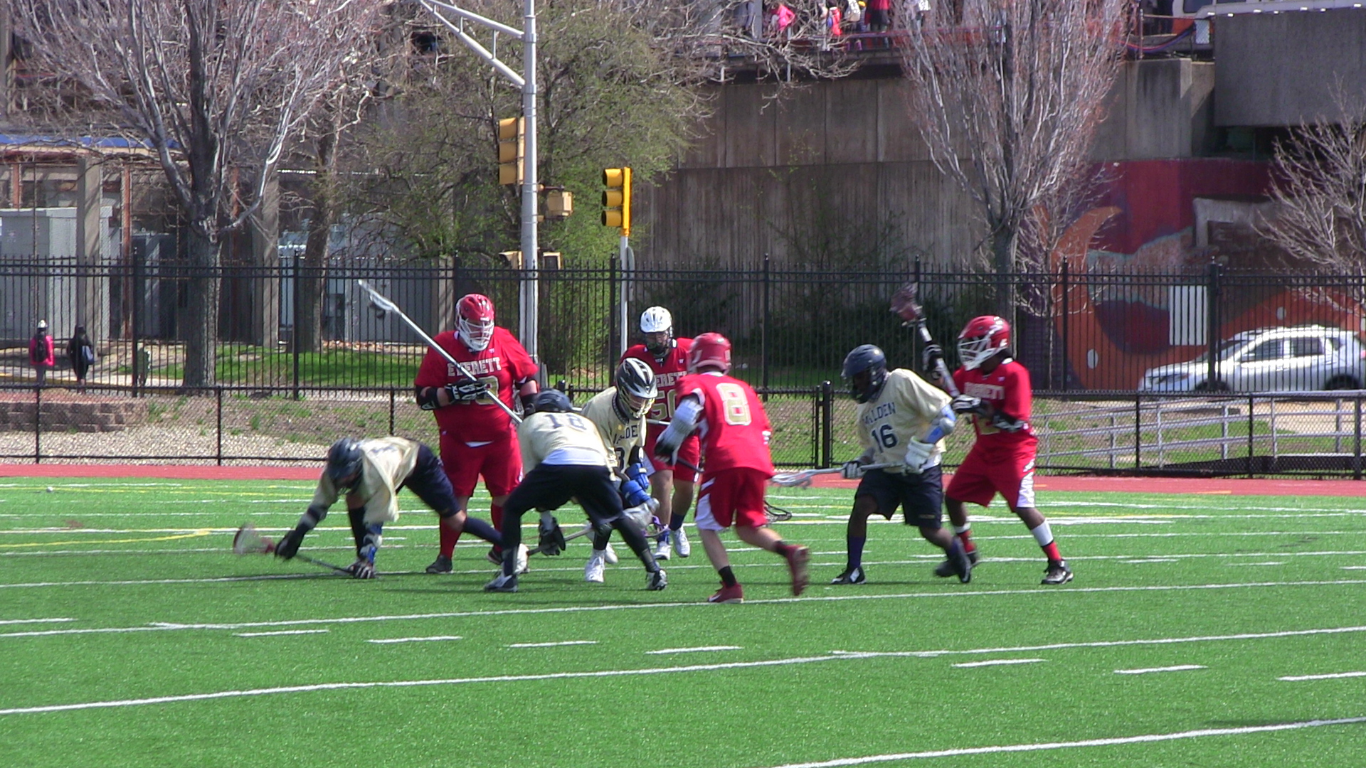 Malden facing off against Everett.