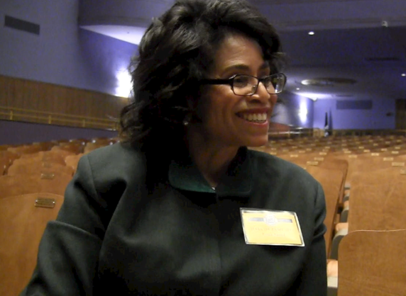 Hall of Fame inductee Paula Sneed during an interview. Photo by Maria DaSilva. 