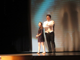 Senior and Blue and Gold member Julie Lam alongside senior Joshua Bessey posing during the show.