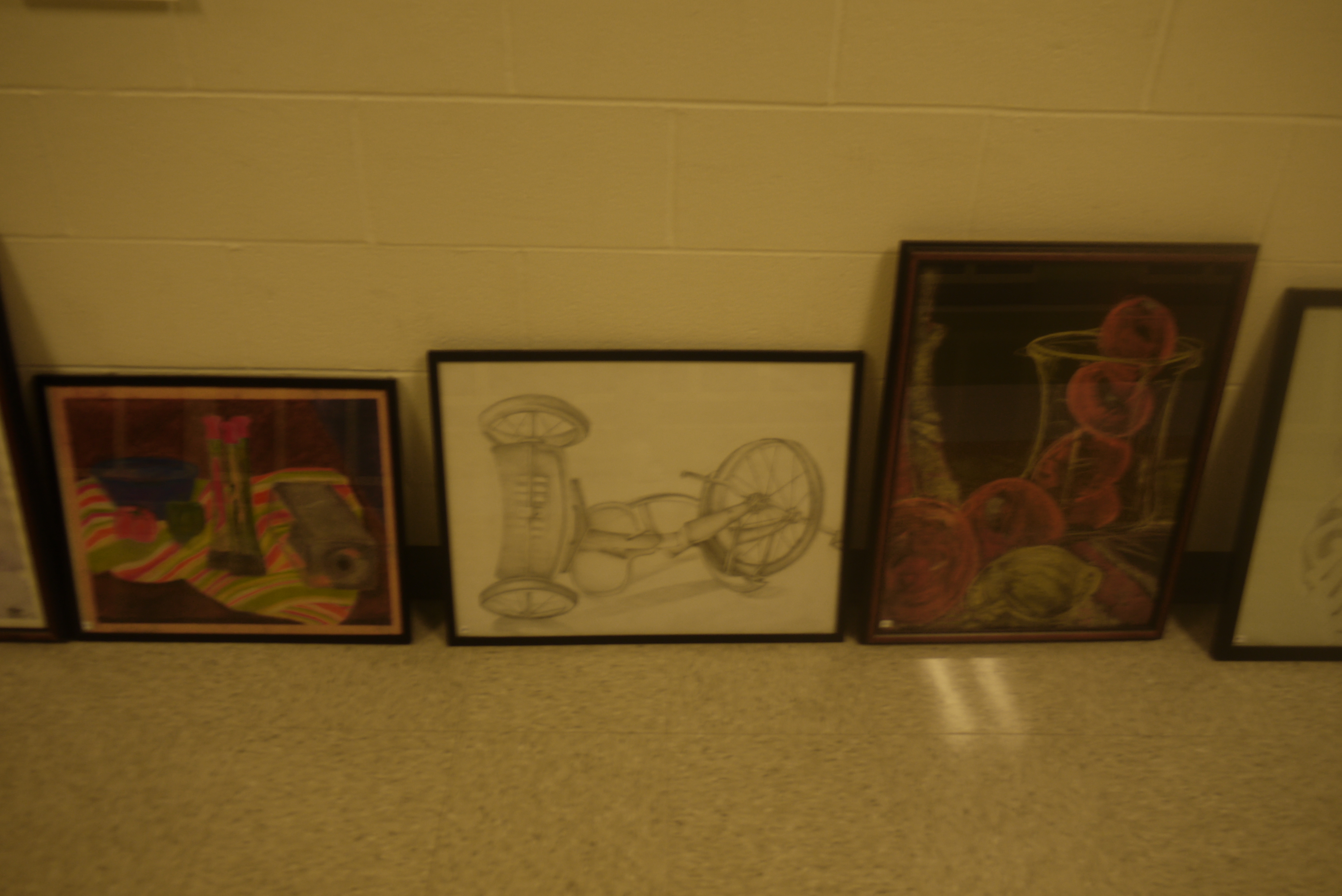 Student work from the art walk fundraiser. Photo by Gabriella Onessimo.