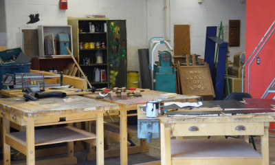 Supplies in the makerspace workshop. Photo by Meghan Yip.