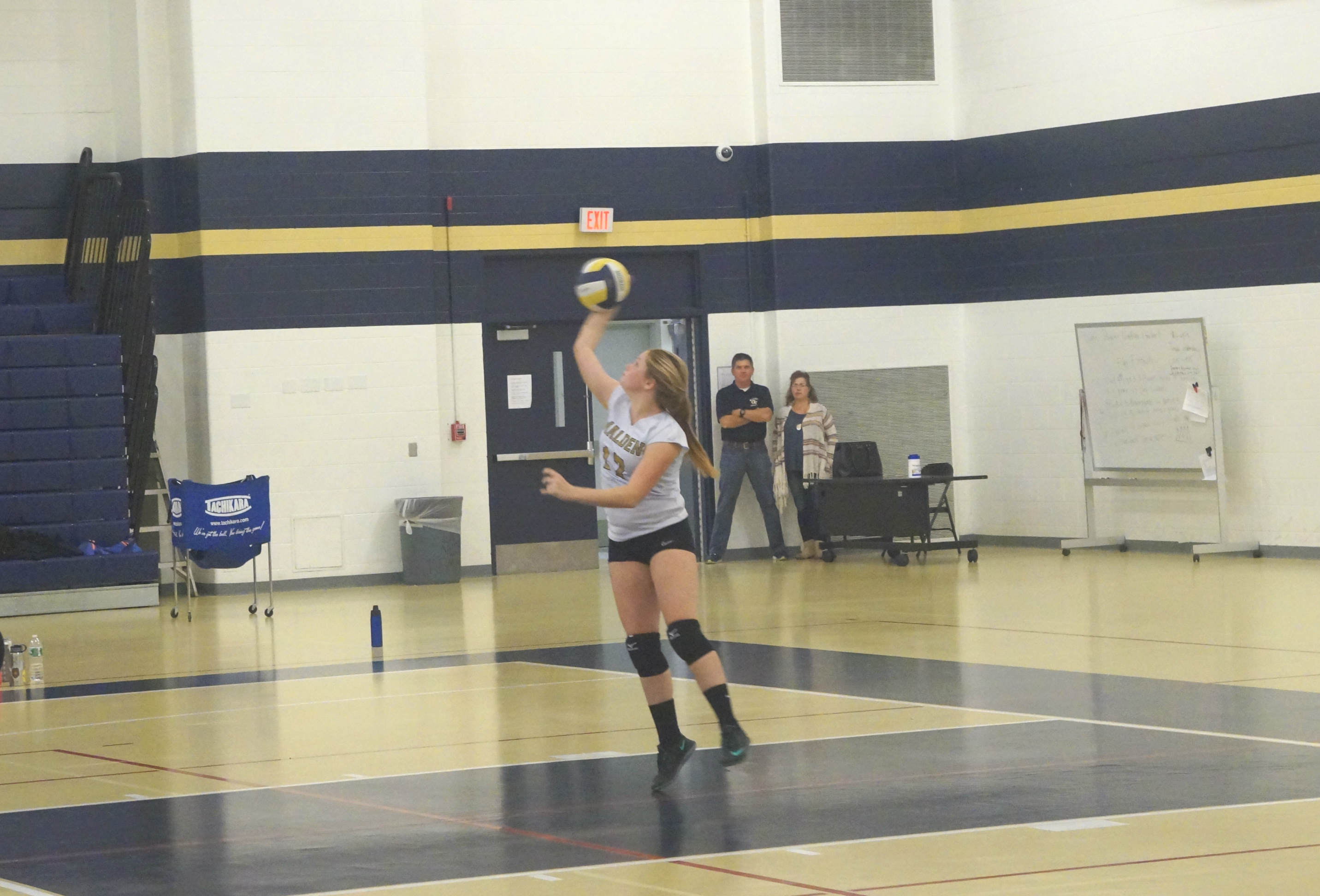 Senior Brianna Grant hits the ball. Photo by Meghan Yip.
