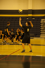 Junior captain Germano Fidelis serving the ball. Photo by Ana Kerr. 