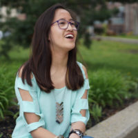 Prom committee co-chair and Blue & Gold member, Leah Tramondozzi posing for a picture. Photo by Meghan Yip.