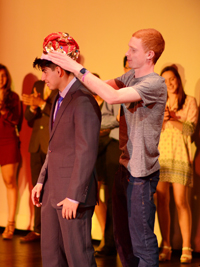 Senior Richard Melgar being crowned as Mr. MHS by former Mr. MHS 2015, Josh Cronin. Photo by Ryan Hames. 