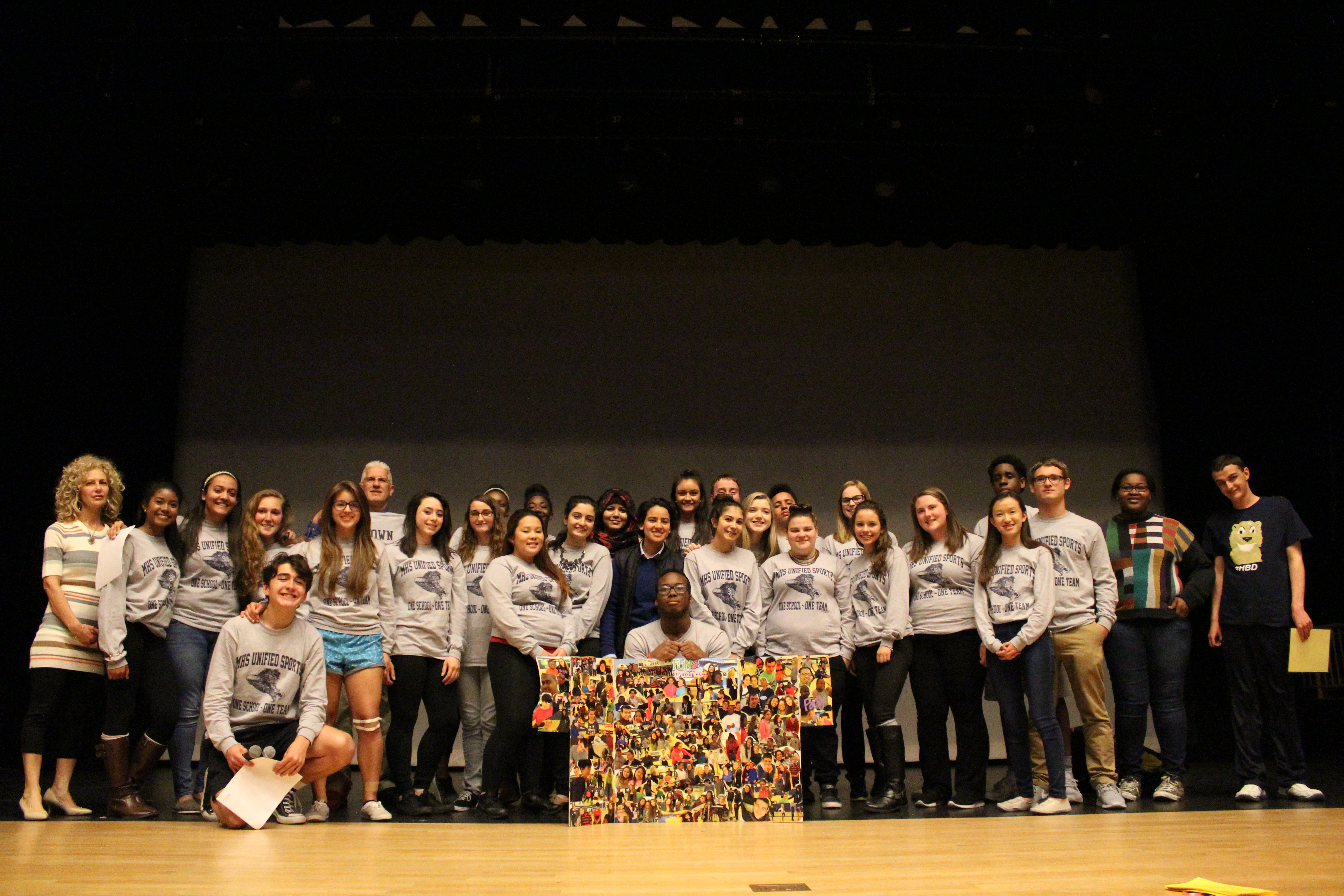 Unified Sports volunteers pose for picture.  Photo by Tatum Skiffington.