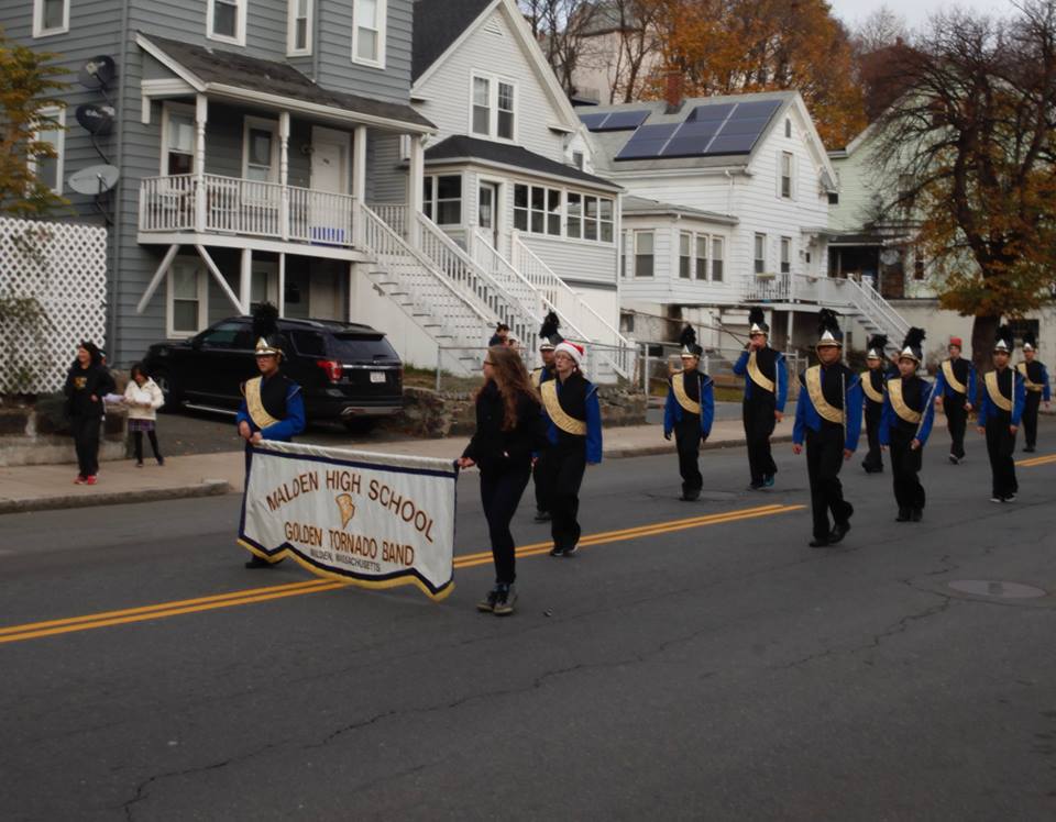 Malden High School Golden Tornado Band marching during the parade. Photo taken by Nick Powers. 