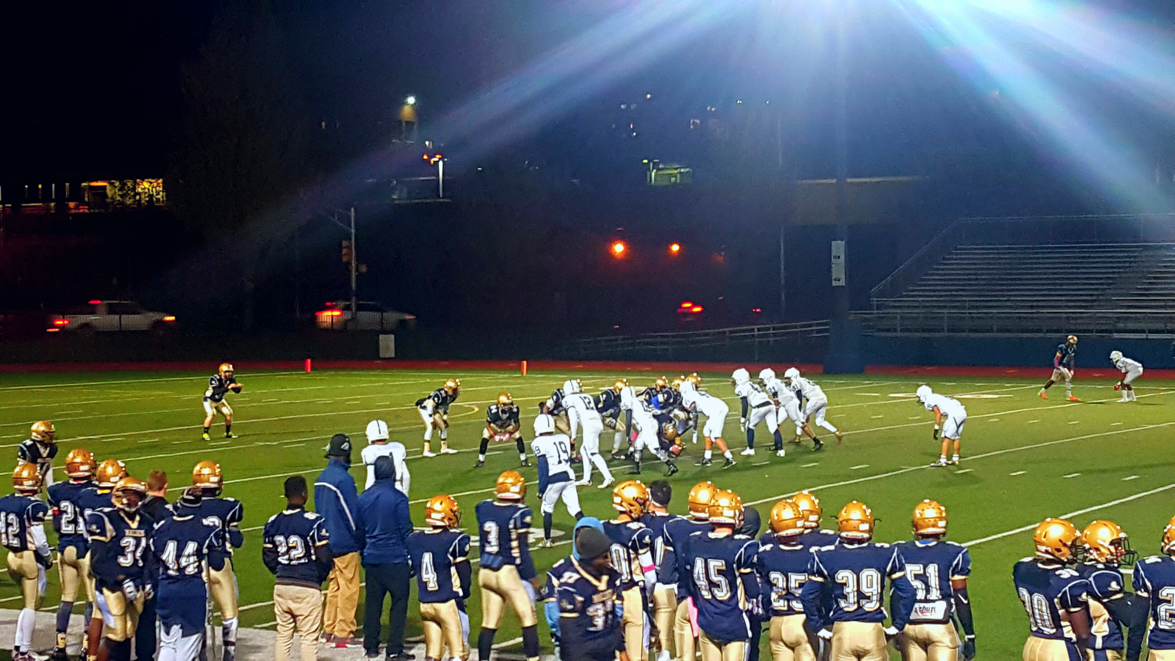 Senior Joshua Andrews about to punt the ball. Photo by Tenzin Dorjee