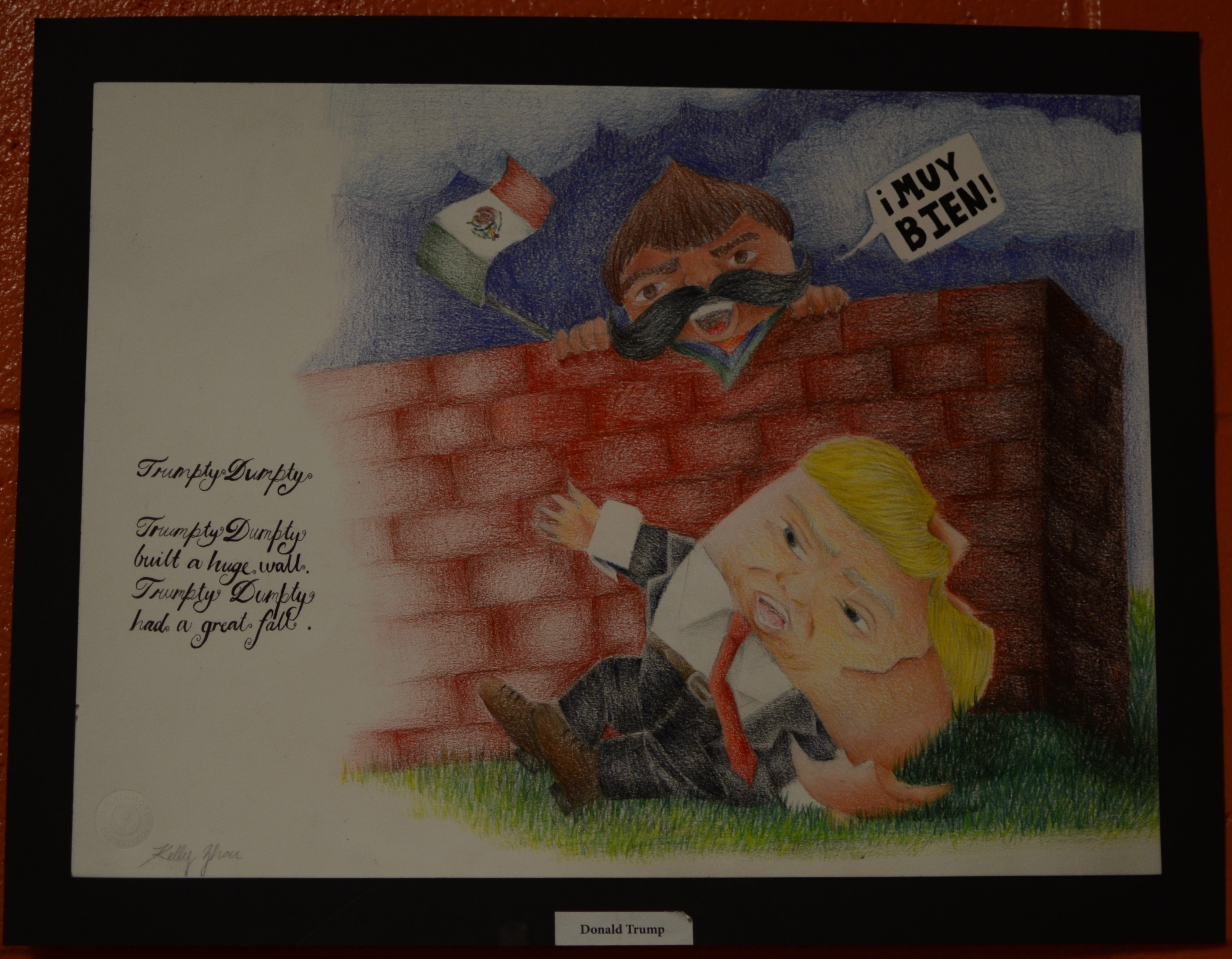 Portrait of Donald Trump by Mr. Luongo's Studio 2 Honors class. Photo taken by Ryan Hames. 