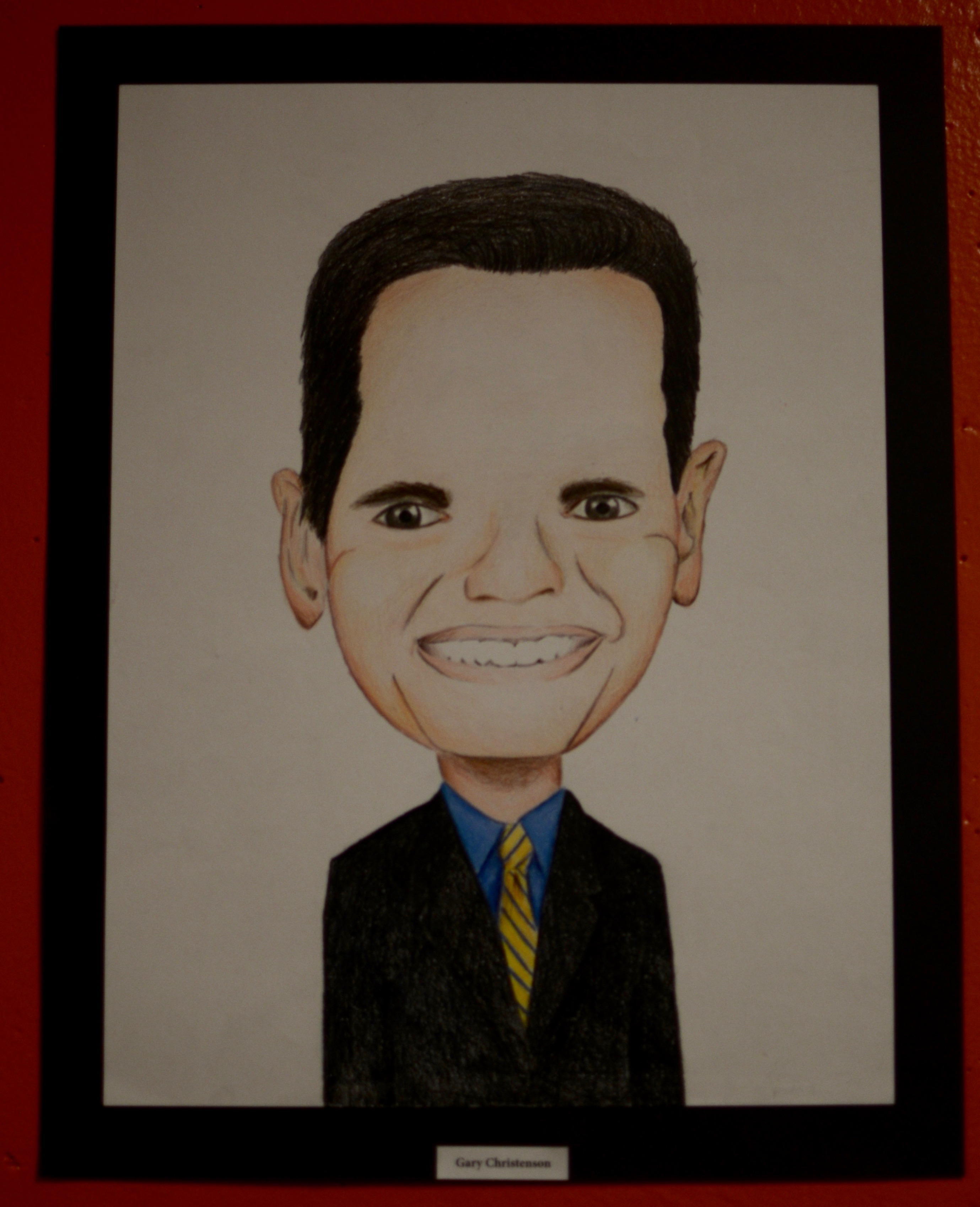 Portrait of Mayor Gary Christenson by Mr. Luongo's Studio 2 Honors class. Photo taken by Ryan Hames. 