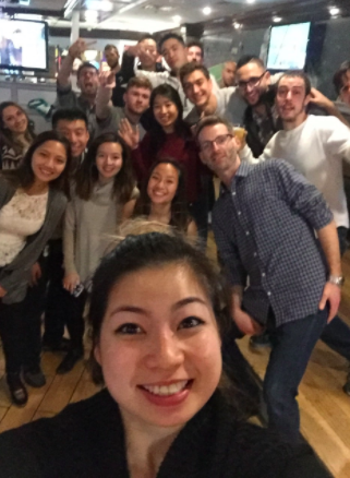 David Londino with former track and cross country runners during Thanksgiving. Photo submitted by Jessica Vo. 