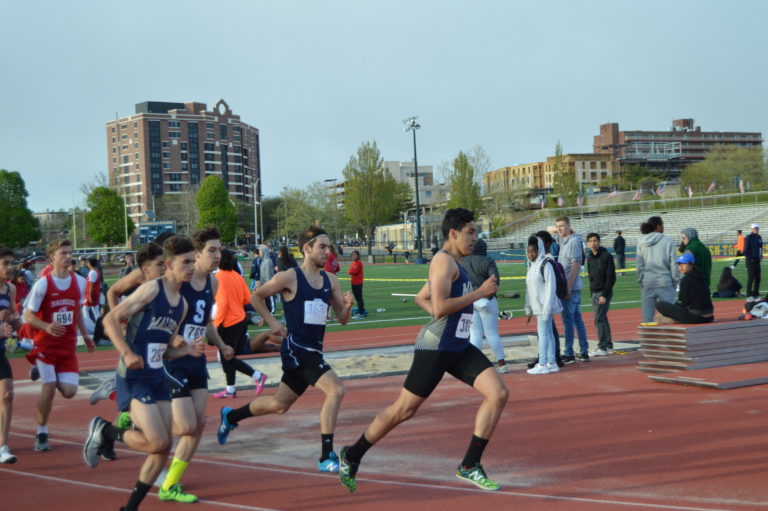 Senior Oussama Ourich leading his lap