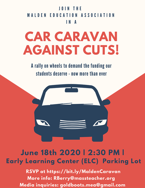 Car Caravan Against Cuts Poster